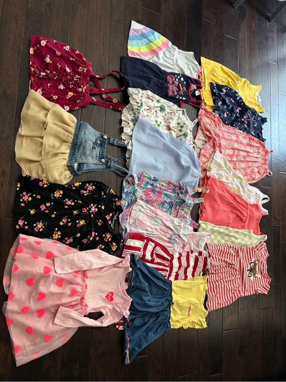 Assorted Girls' Multi-Color Dress and Overalls Bundle